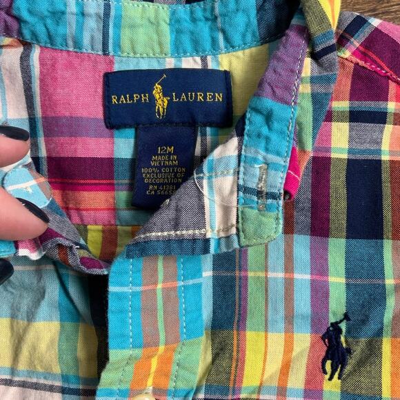 Ralph Lauren Plain Shirt 12mo - Picture 2 of 3